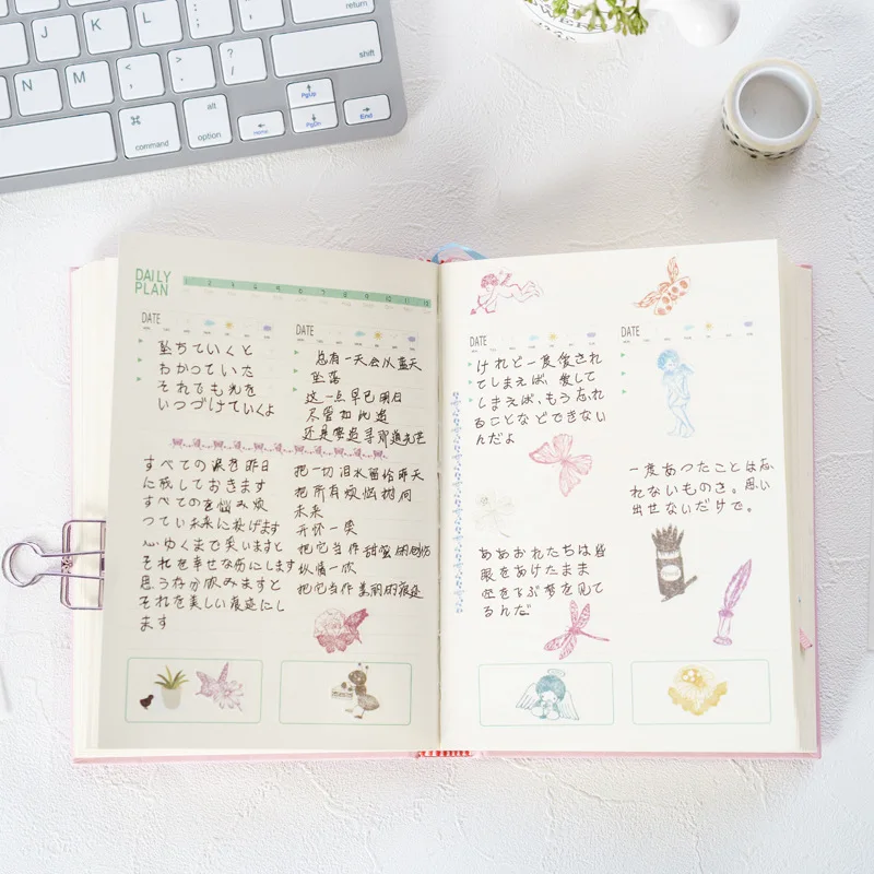 

6 Sheets/ pack Kawaii Cute Fresh Angel Adhesive Stickers Decorative Album Diary Stick Label Paper Hand Account Decor