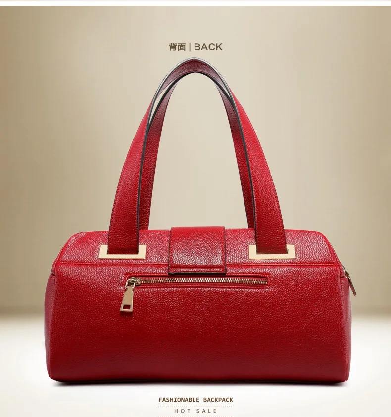Новая Европейская и американская сумка-мессенджер из коровьей кожи, женская модная универсальная большая сумка-подушка для женщин среднего возраста - Цвет: Красный