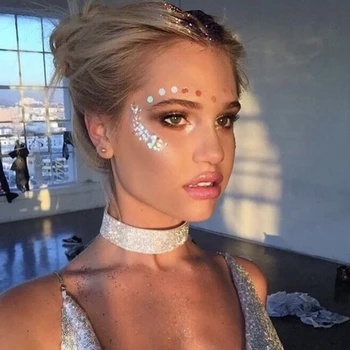 

5pcs Glitter Face Tattoo Art Transfers & Face Art Jewels Festival Party Tattoo Transfers Masks party/festival/dress up