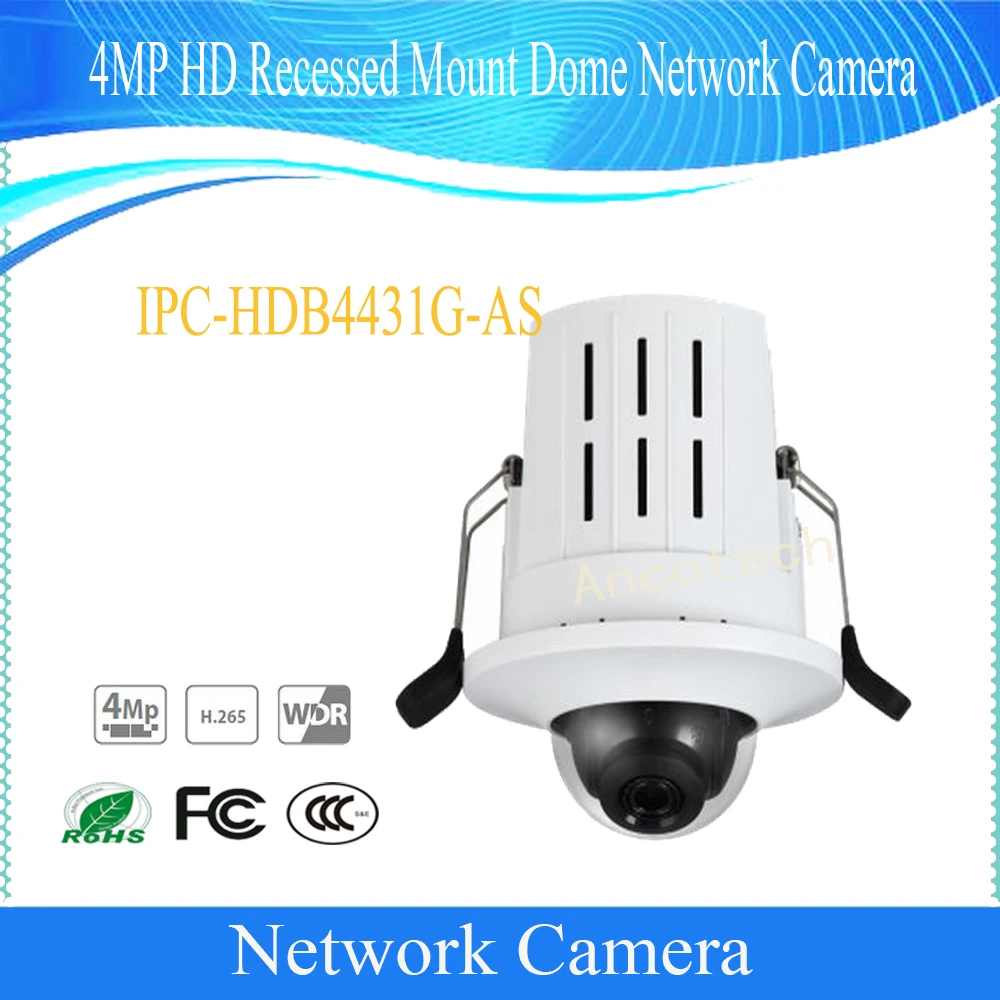 

Free Shipping DAHUA Security IP Camera 4MP HD Recessed Mount Dome Network Camera With POE DH-IPC-HDB4431G-AS