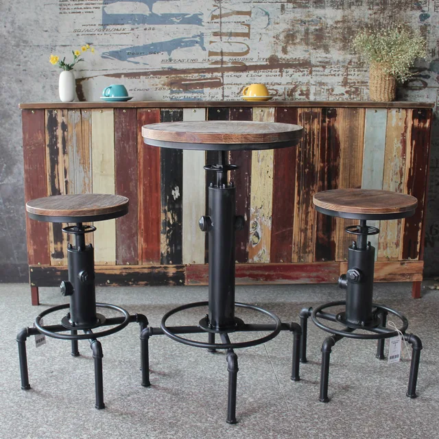adjustable round table industrial ikayaa bar stools pinewood top round table chair height adjustable swivel counter bistro pipe style kitchen aliexpresscom buy adjustable round table industrial ikayaa bar stools pinewood top round table chair height adjustable swivel counter bistro pipe style kitchen aliexpresscom buy