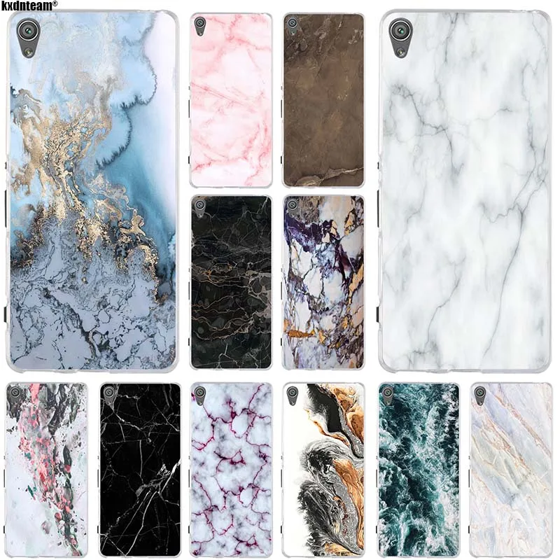 

Clear Soft Phone Case Cover For Sony Xperia Z Z1 Z2 Z3 Z4 Z5 Compact M2 M4 M5 T3 XA E3 E5 C4 C5 Blue Marble Pattern Print Design