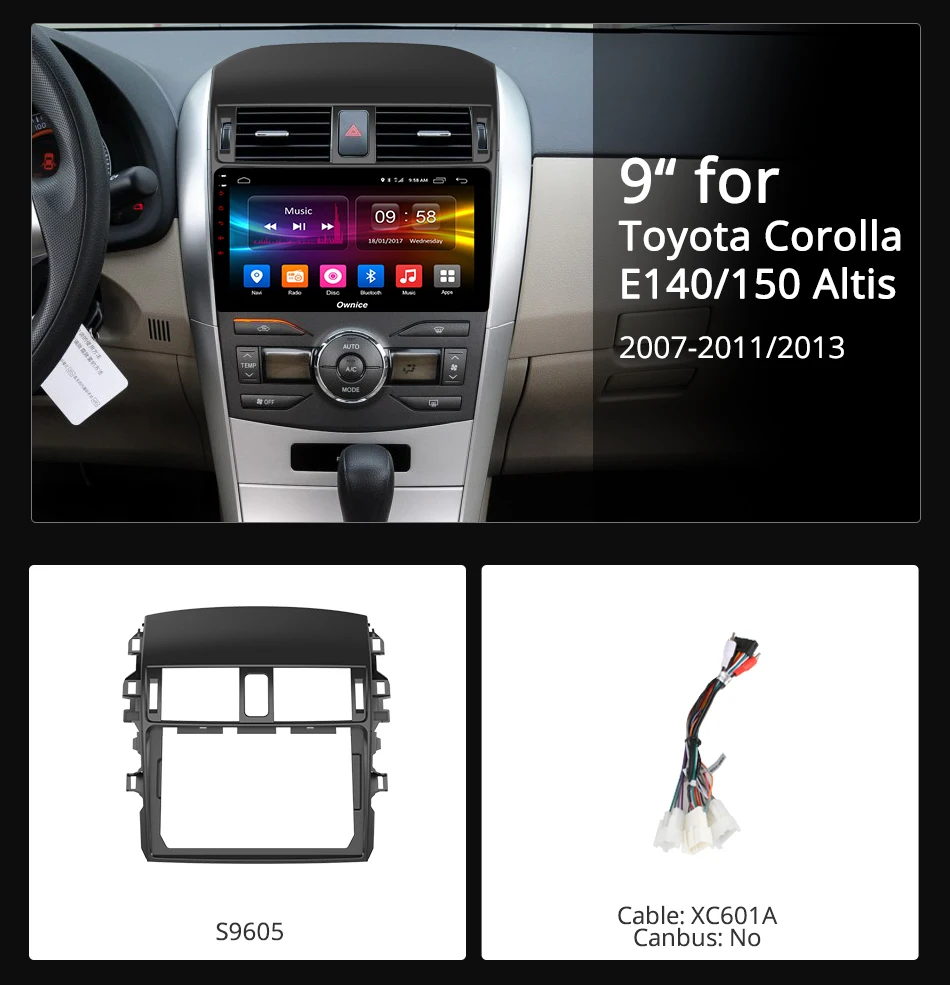 Discount Ownice K1 K2 Octa Core Android 8.1 car Radio DVD player 2G RAM 32G for Toyota Corolla 2009 2010 2011 2012 2013 support 4G 1