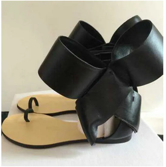New Red Beige Leather Ankle Bow Tie Flats Women Sandals Casual Shoes Woman Gladiator Sandals Women Flip Flops Sandalias Mujer (24)