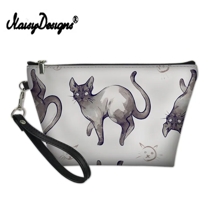 Noisydesigns, ПУ сумка для макияжа, милый кот для женщин, органайзер для путешествий, дамская косметичка, 3D мультяшный принт, косметичка, сумка для стирки - Цвет: LMXY0289Z8