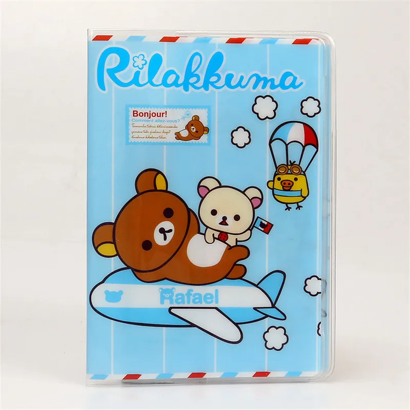 

14*9.5cm Rilakkuma Passport Cover Cartoon PVC Protective Case Passport/Ticket/Bank Book/Credit & ID Card Travel Documents Holder