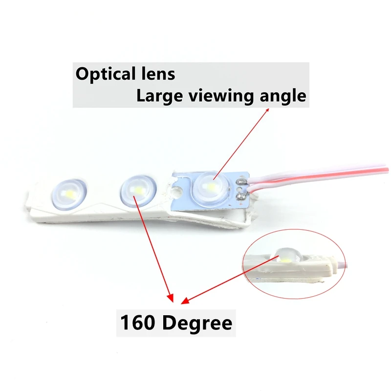 20 шт./лот светодиодный модуль SMD 2835 1,5 W DC12V вставные модули с объективом светодиодный Подсветка для рекламы дизайн магазинный баннер