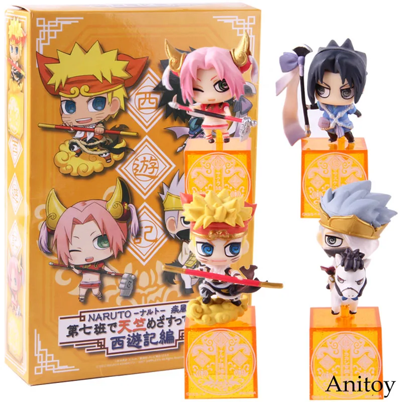 

Naruto Shippuden Kakashi Uzumaki Naruto Uchiha Sasuke Sakura Haruno Journey to the West Ver. PVC Action Figures Toys 4pcs/set
