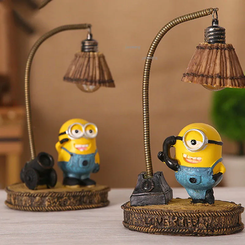 

Cute Kids Minions Resin Night Light Fixtures Children's Room Bedside Night Lamp Lamps LED Lights Decoration Study Luminary