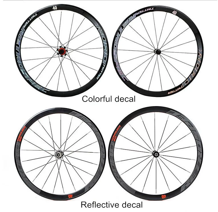 RS ультра-светильник 700C колеса из углеродного волокна концентратор 4 закрытые подшипники алюминиевого сплава 33/40 мм диски красочная наклейка дорожный велосипед колеса комплект