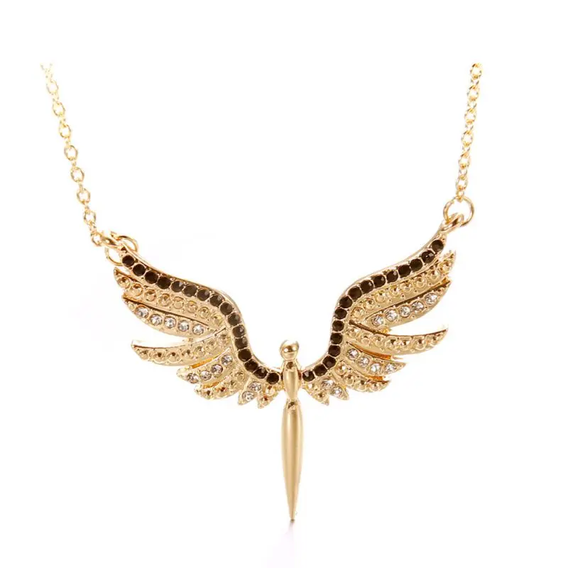 

2019 Necklace Women Sweet Simple Jewelry Creative Praying Guardian Angel Wings Pendants Clavicle Delicate Necklace collares