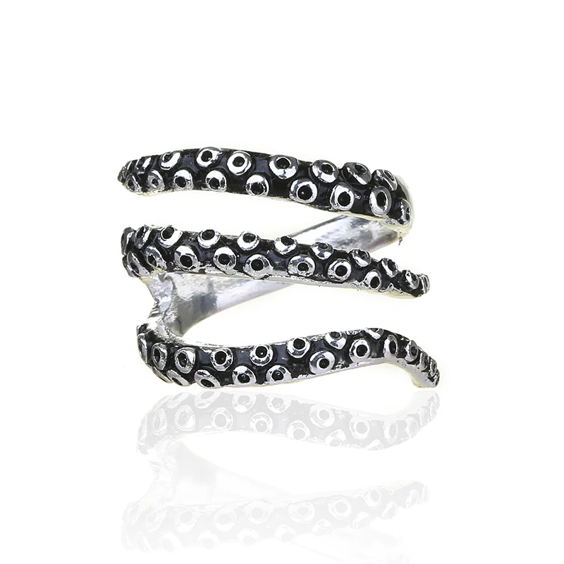 

Drop Shipping Tentacle Ring Octopus Ring Seductive Tentacle Ring in ancient silver Plating by Octopus adjustable size