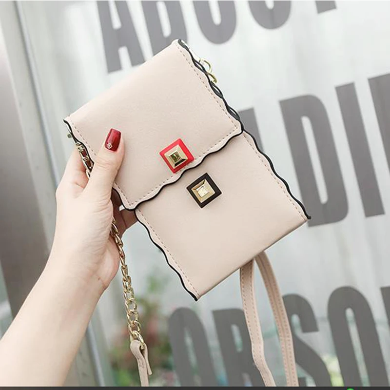 

HIGHFOCAL 2019 New Fashion Women Girls Handbag Purse Coin Wallet Lady Female Cell Phone Pouch Shoulder Mini Chain Crossbody Bag