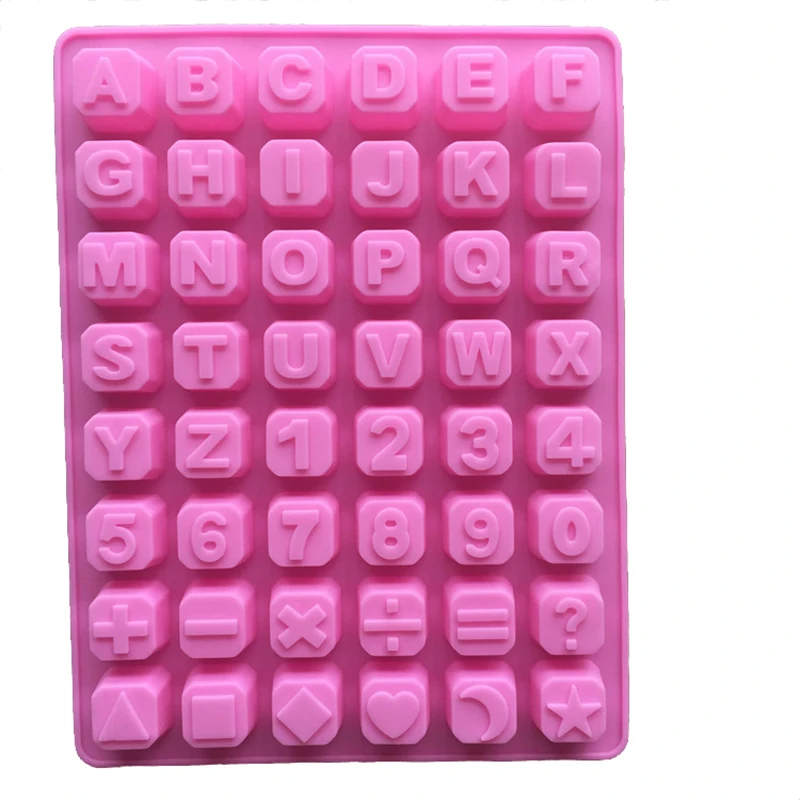 Silicone Chocolate Molds English Letters Number Symbol Alphabet Silica gel Cake Moulds White Block Fondant Cake Decorating Tools