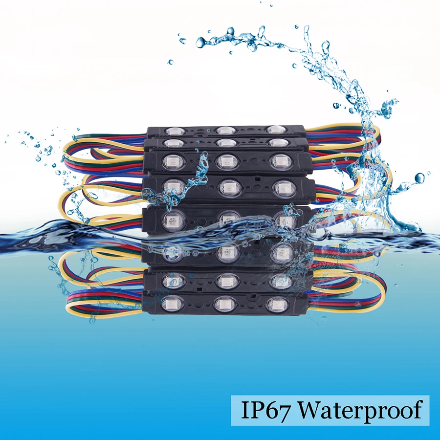 RGB 5050 SMD LED Module Injection Light DC12V 3LED Waterproof Advertising Sign Store Front Lighting Module Strip Light 20-100PCS (13)