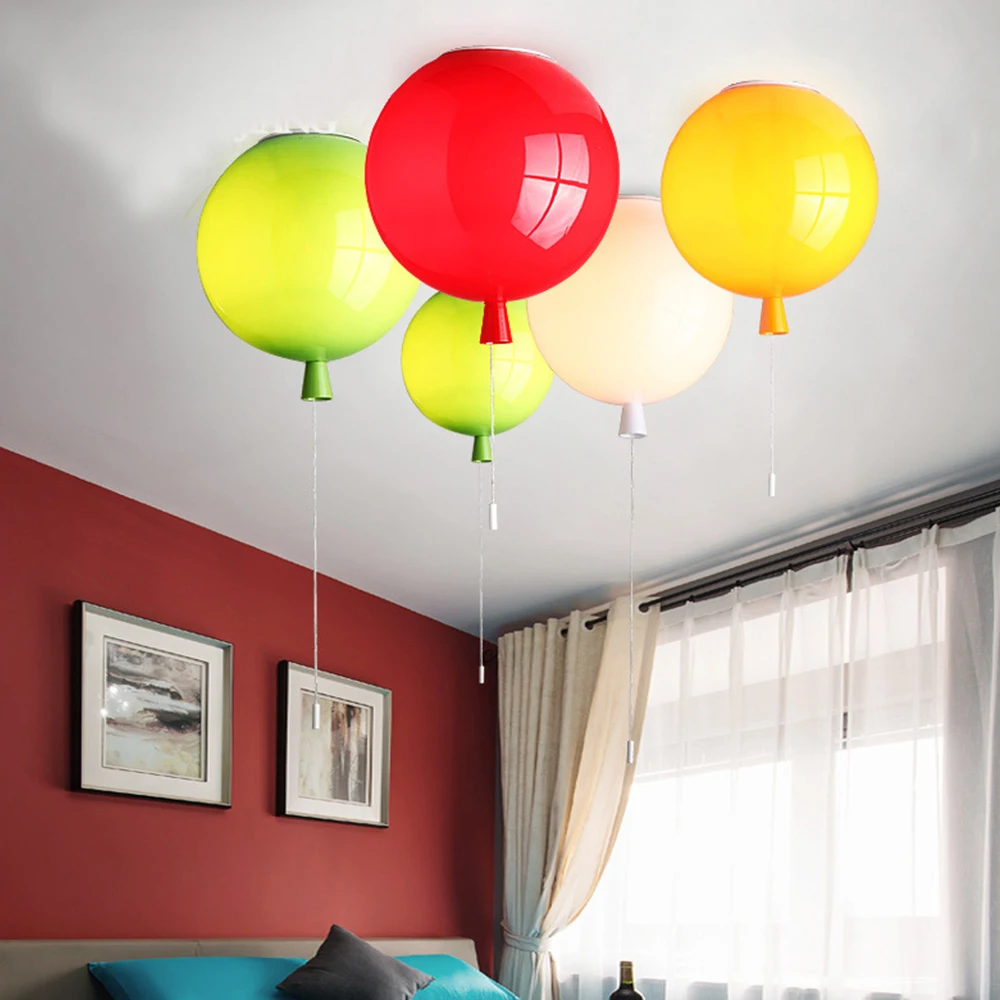 Skup Lampa do pokoju dziecięcego balon wisiorek światła Dia 25cm 6 kolory akrylowe oprawa home deco sypialnia E27 energooszczędne lampy Dropship
