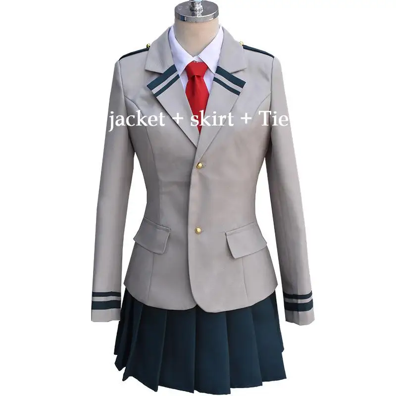 Мой герой Academy OCHACO URARAKA Midoriya Izuku Косплей Костюм Boku no Academy AsuiTsuyu yaojorozu Momo школьная форма парик - Цвет: female shool uniform
