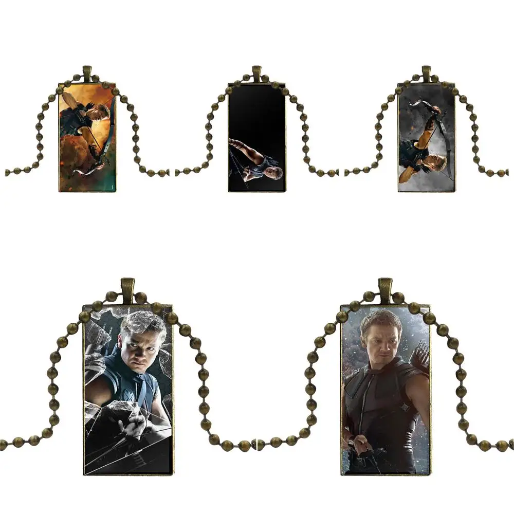 

For Women Children Necklace With Bronze Plated Glass Cabochon Choker Long Pendant Rectangle Necklace Hawkeye In The Avengers