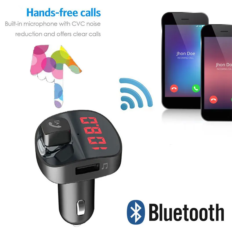 Беспроводной радиоадаптер Bluetooth aux-приемник стерео fm-передатчик портативный музыкальный автомобильный fm-передатчик Универсальный автомобильный комплект
