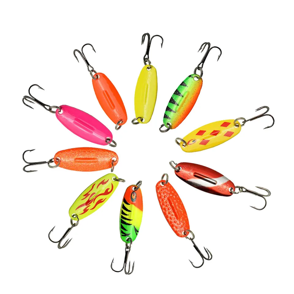 Spoon Lures With Treble Hooks 10-Piece Fishing Spinnerbait Spoon Lure Set  With Treble Hooks - For Bass, Trout, Salmon In Fresh & Saltwater Panther  Martin Spinner
