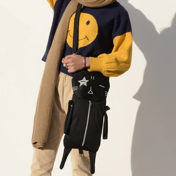 

Buyuwant Canvas backpack BW05-BP-mmcydg Lovely Canvas Backpack Cute Cat Casual Students School Bags Cute Women Rucksack Bookbags