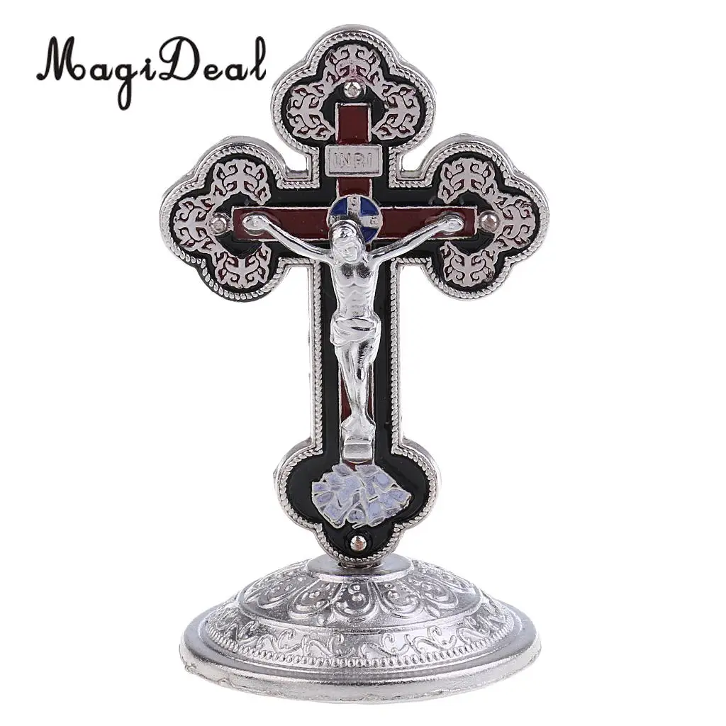Crucifix Jesus Christ Cross Statue Figurine for Car Home Chapel Decoration
