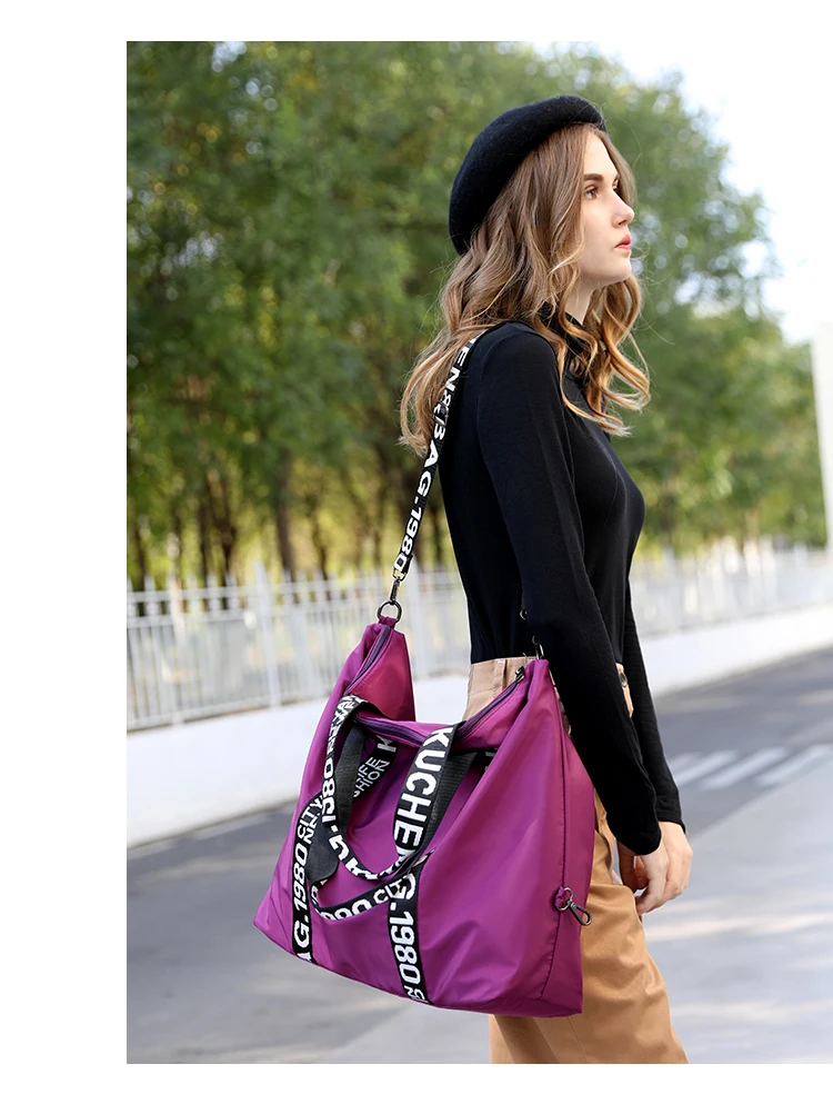 Новинка, женская сумка, черная, дорожная сумка, розовая, с блестками, сумка на плечо, женская сумка, женская, для выходных, портативная, спортивная сумка, водонепроницаемая, моющаяся