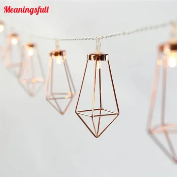 

Novelty 3M 20 LED Metal Diamond Fairy String Lights Battery Operated Christmas Lights For Wedding Party Festival Home Decoration