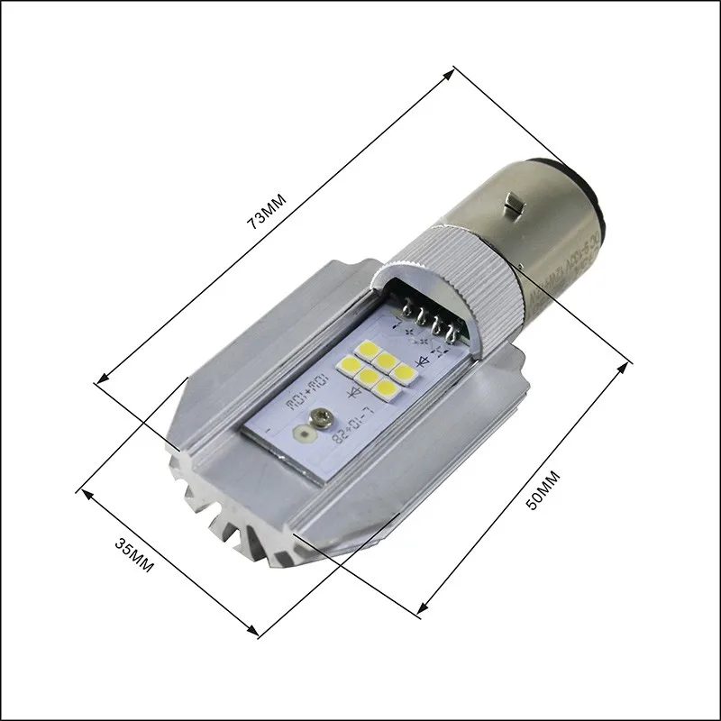 6000K 12W H6 BA20D светодиодный мото rcycle фара hi lo лампа для Honda Vespa Kymco SYM Piaggio мото Скутер мопед биксенон S2 B35 лампа