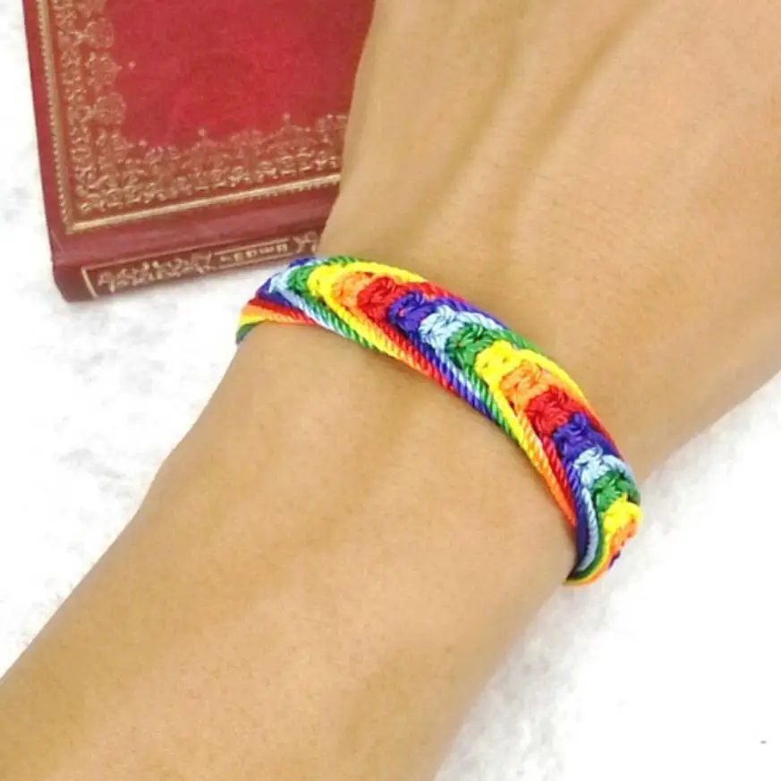 

OTOKY Charm Valentine's Gifts LGBT Flag Braid Rainbow Friend Pride Bracelet Love For Gift Drop Shipping F07 Dropshipping Jun12