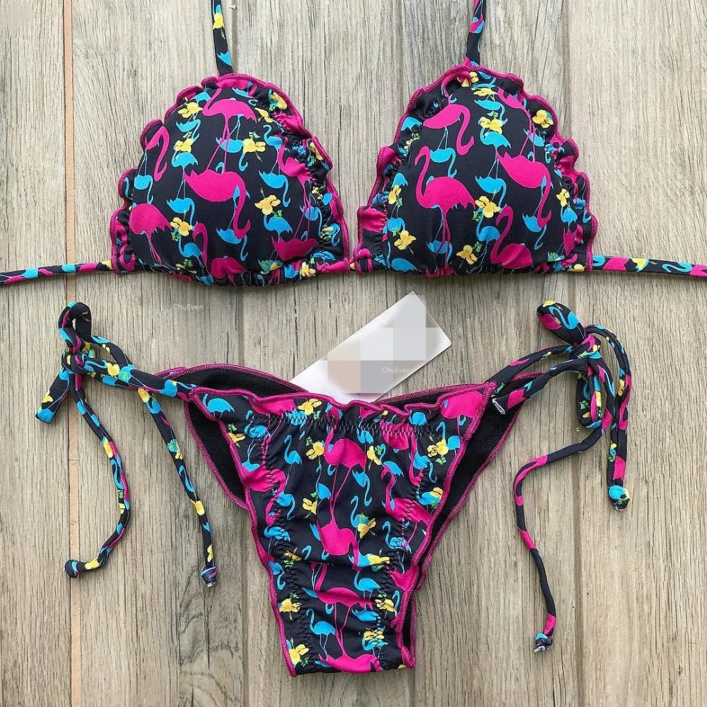 

2018 Sexy Bikini Swimwear Women Push Up Swimsuit Bandage Printed Bikini Set Brazilian Summer Beach Bathing Suits female Biquini