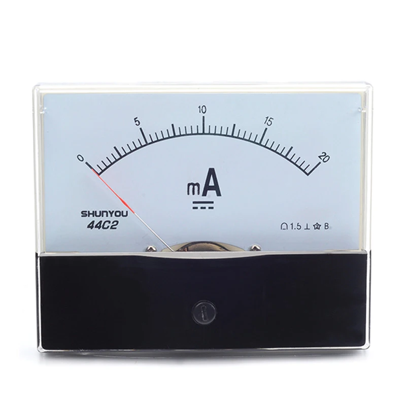 Ammeter Analog Current Test Meter DC Mechanical 44C2 DC 0 20mA Header