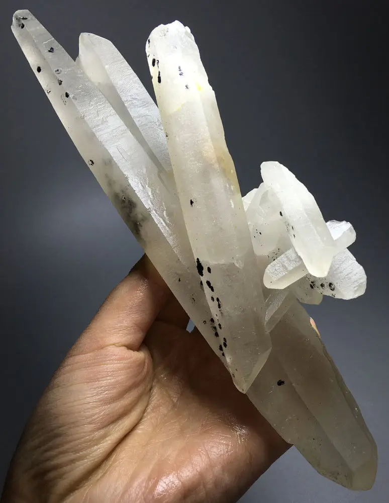 456g 225MM NATURAL WHITE QUARTZ CRYSTAL WAND POINT Healing FORM Inner Mongolia abajur | Дом и сад