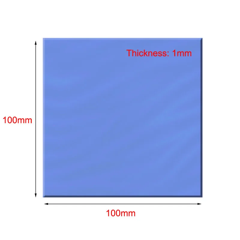1 шт 100*100 мм 6 Вт/м-к термопрокладки силиконовые охлаждающие для GPU cpu IC ремонт мобильного ноутбука компьютера и т. Д - Цвет: Thickness 1mm