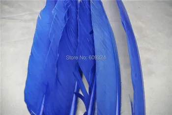 

100pcs 12-14inch(30-35cm) royal blue turkey feather for feather headdress costumes turkey wing feathers