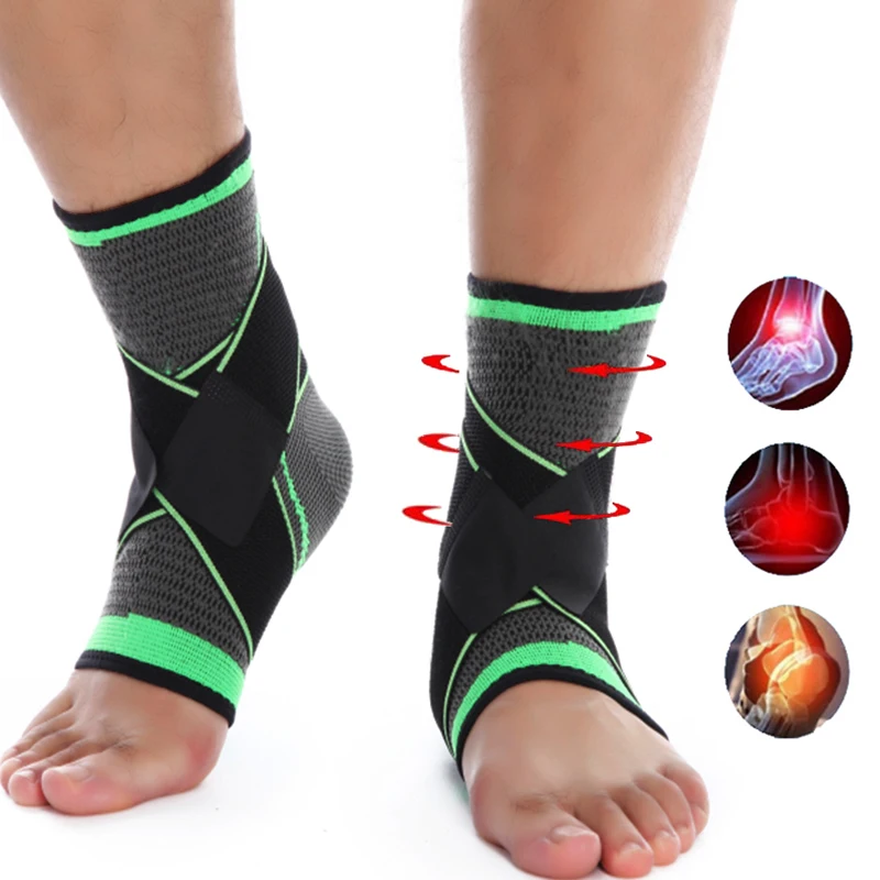 

1pc 3D Sport Ankle Brace Protector Compression Ankle Support Pad Elastic Nylon Strap Brace for Football Basketball