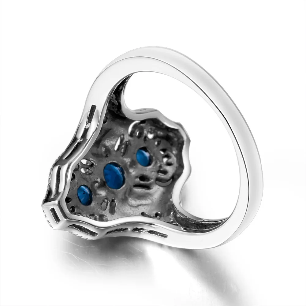 Szjinao Fashion Crystal Silver Jewelry Kpop Sapphire Genuine 925 Silver Rings for Women Wholesale Vintage Style Alibaba-Express