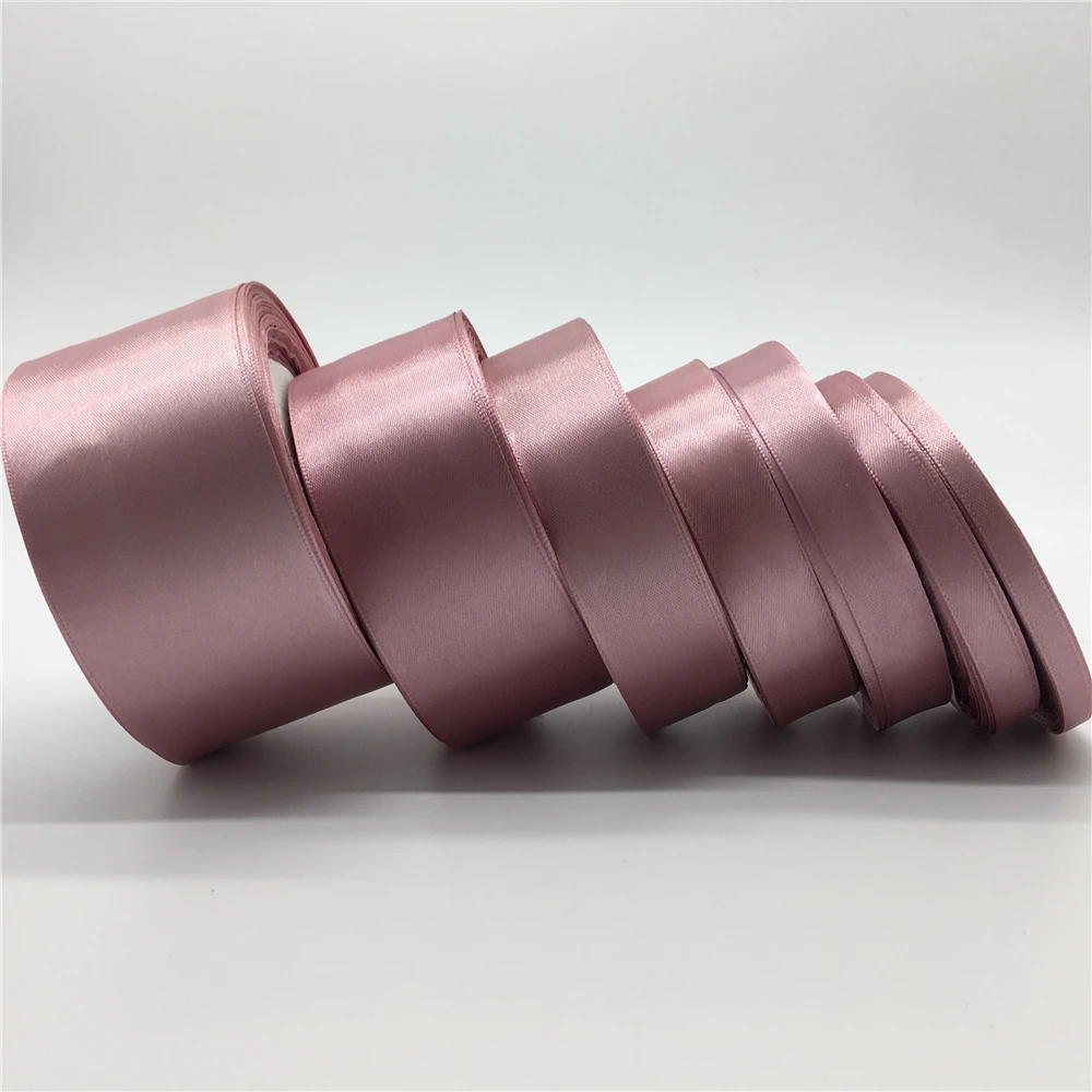 

6mm 10mm 15mm 20mm 25mm 38mm 50mm(1Roll 25yds)Pale Mauve Silk Satin Ribbon Wedding Party Decoration Invitation Card Gift Packing