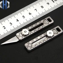 Titanium Alloy Utility Knife EDC Tool Light Lattice Paper Cutter TC4 Tool Tactics Open Box Knife zinc alloy durable large utility knife open box tool wallpaper cutter razor blades knife school and office stationery