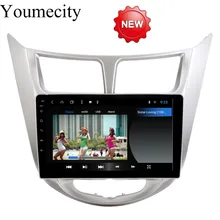 Youmecity lettore dvd Dell’automobile per Hyundai Solaris radio video player di navigazione IPS Glonass + Gps + Android 8.1 + Octa core + 32G ROM + IPS + RDS