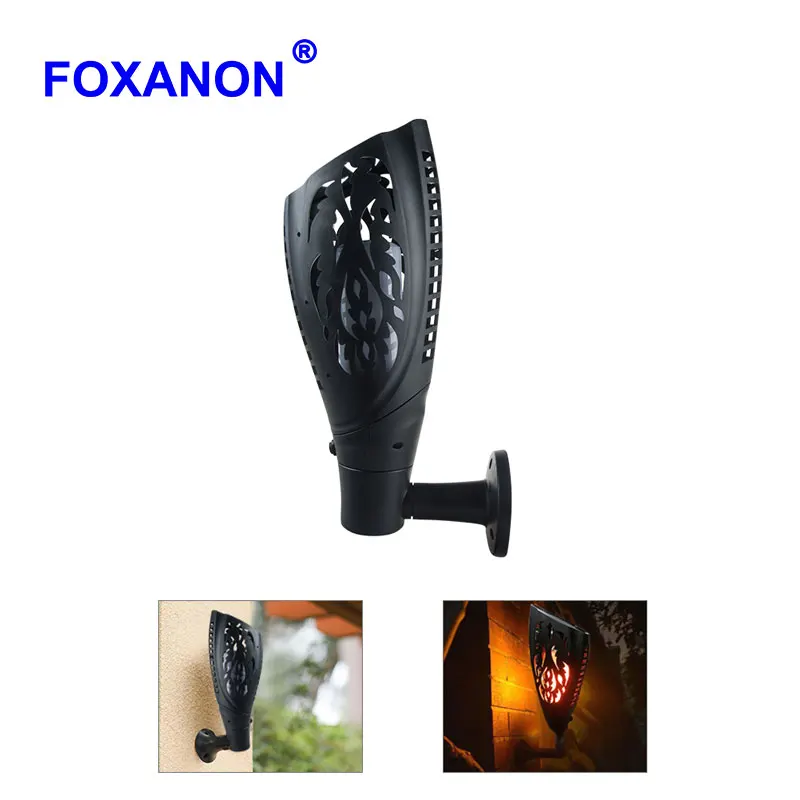 

Foxanon Led Solar Flame Light Solar Energy Wireless Wall Lamp Dynamic Flame Effect Lights Waterproof Garden Led Light Outdoor