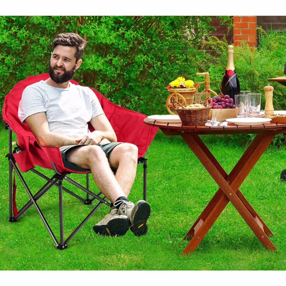 Giantex Oversized Saucer Moon Folding Camping Chair Padded Seat W Moon Folding Camping Chair Padded Seat