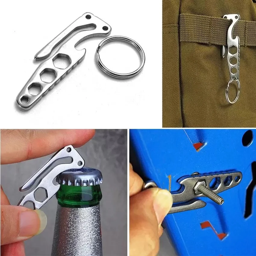 

Pocket Clip EDC Multifunctional Hike Mountain Climb Multi Tool Carabiner Outdoor Hanging Hook Camp Keychain Suspension