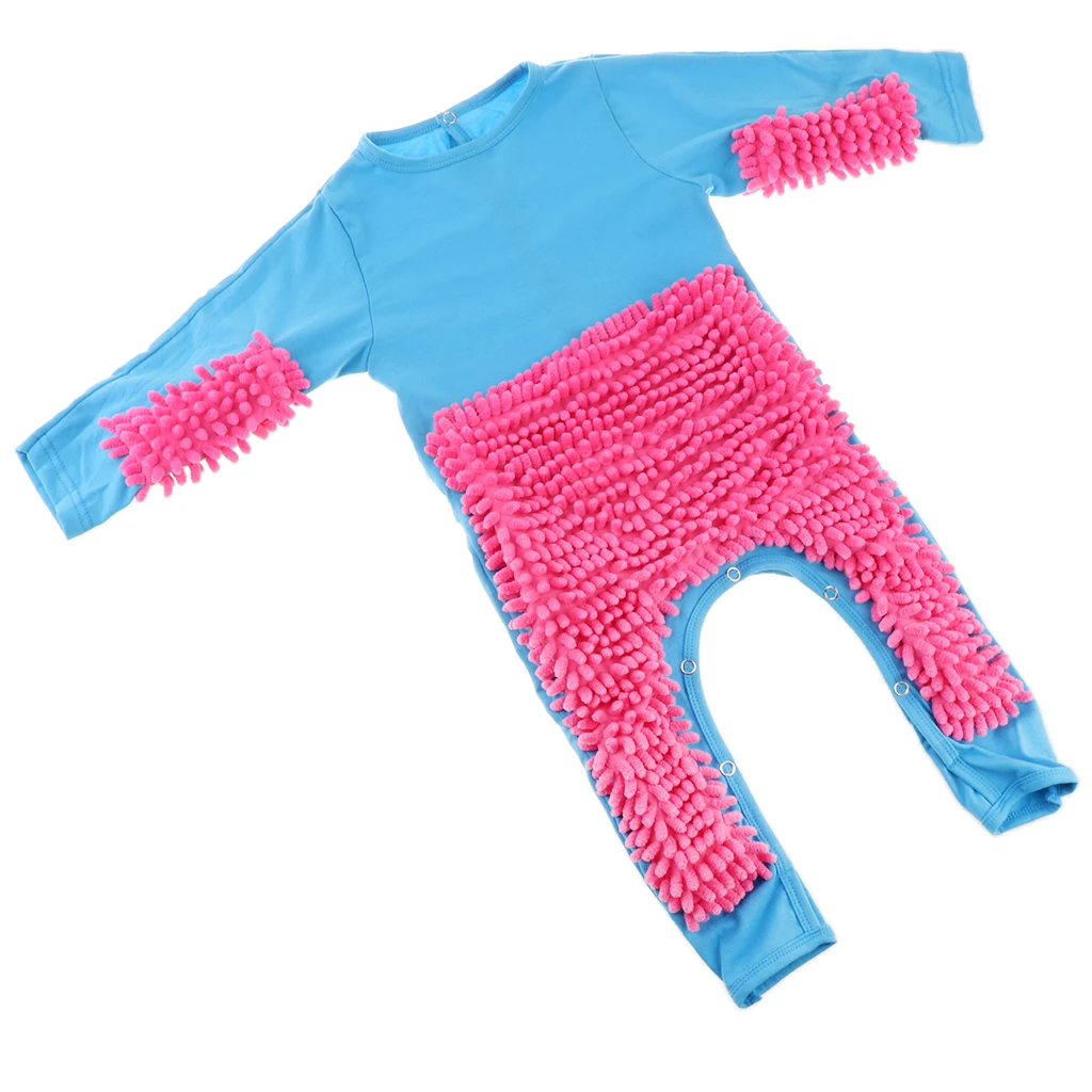 Baby Mop Romper For Newborn Boys Girls Clothes Long Sleeve Crawling Jumpsuit Infant Cleaning Mop Suit Costume Bodysuit