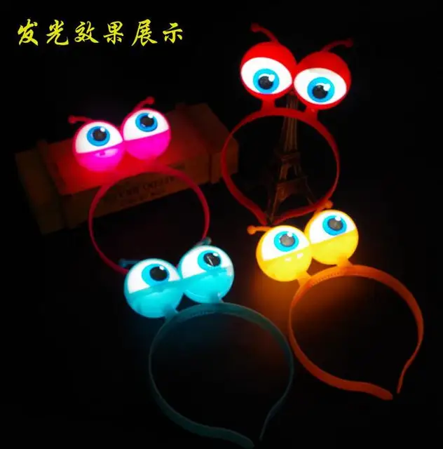 Cool Alien Eyes Ears Light Up Bow Headbands Flashing Led Party Cool Alien Eyes Ears Light Up Bow Headbands Flashing Led Party Favors Decorations Hair Glow