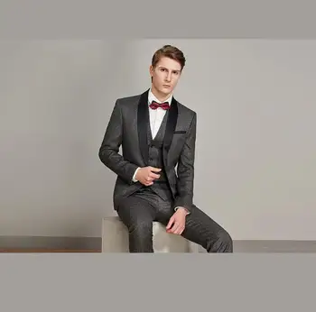 

S-4XL 2019 new slim suits costumes men's business casual suit dress banquet dress suit three-piece suit plus size men clothing