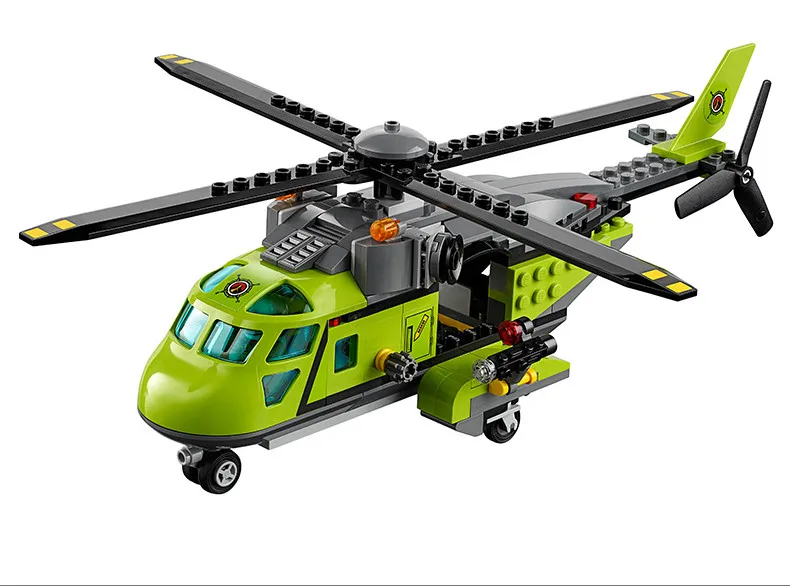 Модель Строительные блоки совместимы с LEGO City 60123 02004 вертолет вулканических
