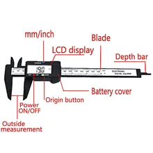 QSTEXPRESS новое поступление 150 мм 6 дюймов ЖК цифровой Электронный штангенциркуль из углеродного волокна Калибр микрометр измерительный инструмент QST008
