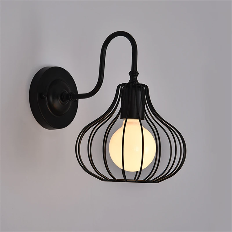 

Creative Iron Birdcage Wall Light retro loft industrial wind E27 wall lamps For bedroom bedside aisle stair corridor cafe pub