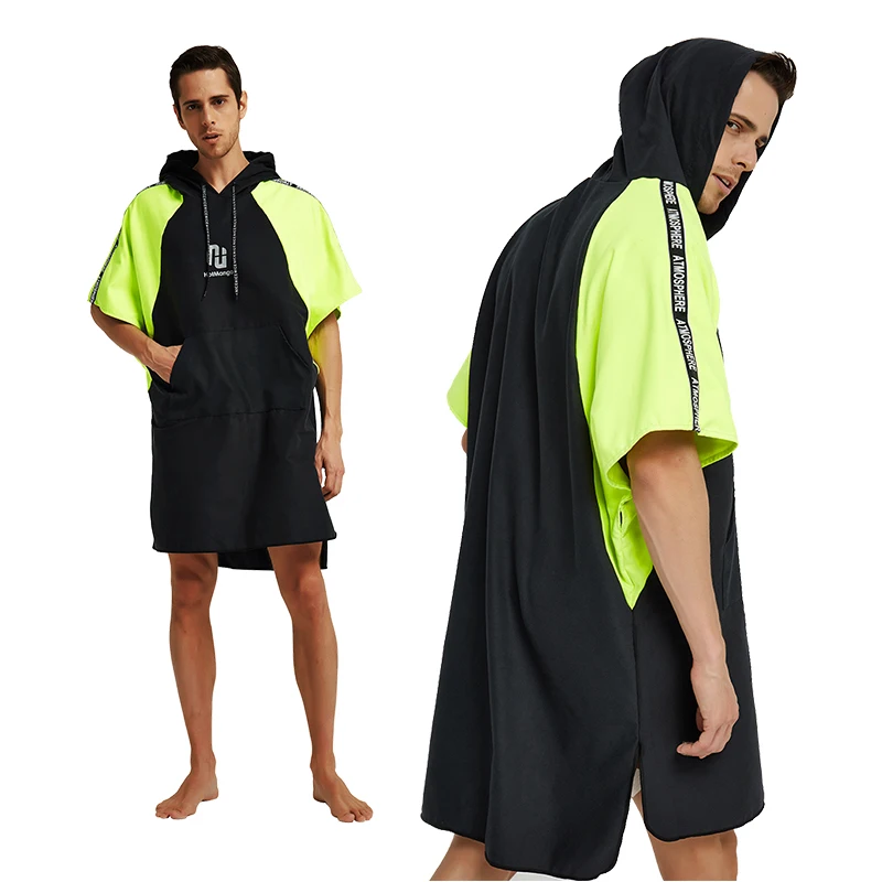 Микрофибра гидрокостюм пеленания халат пончо с капюшоном, быстросохнущие полотенца с капюшоном халат пончо, пляж серфинг пончо компактный и легкий